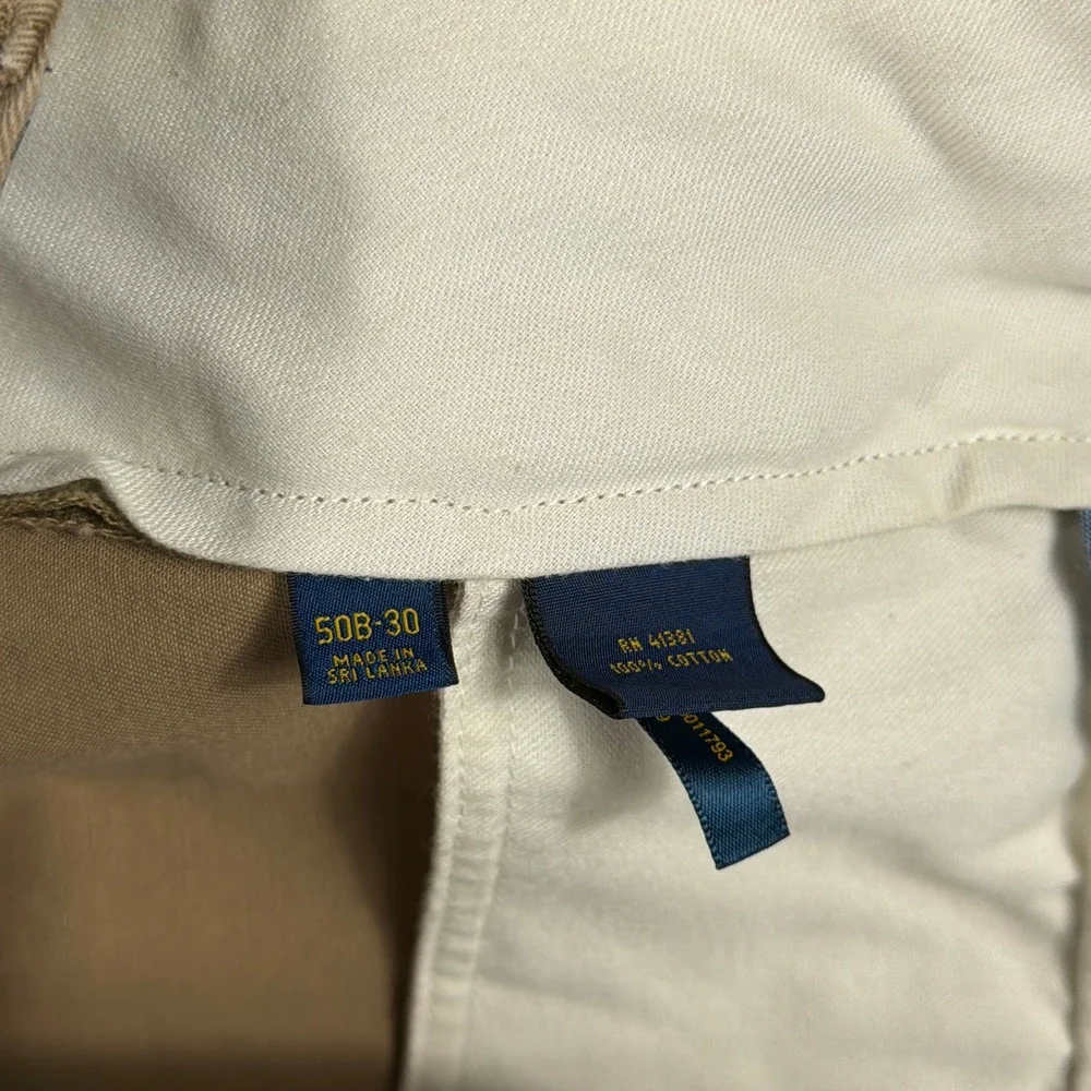 Polo Ralph Lauren Bedford Chino Classic Cotton Twill Pants 50B 30 Khaki Tan Mens